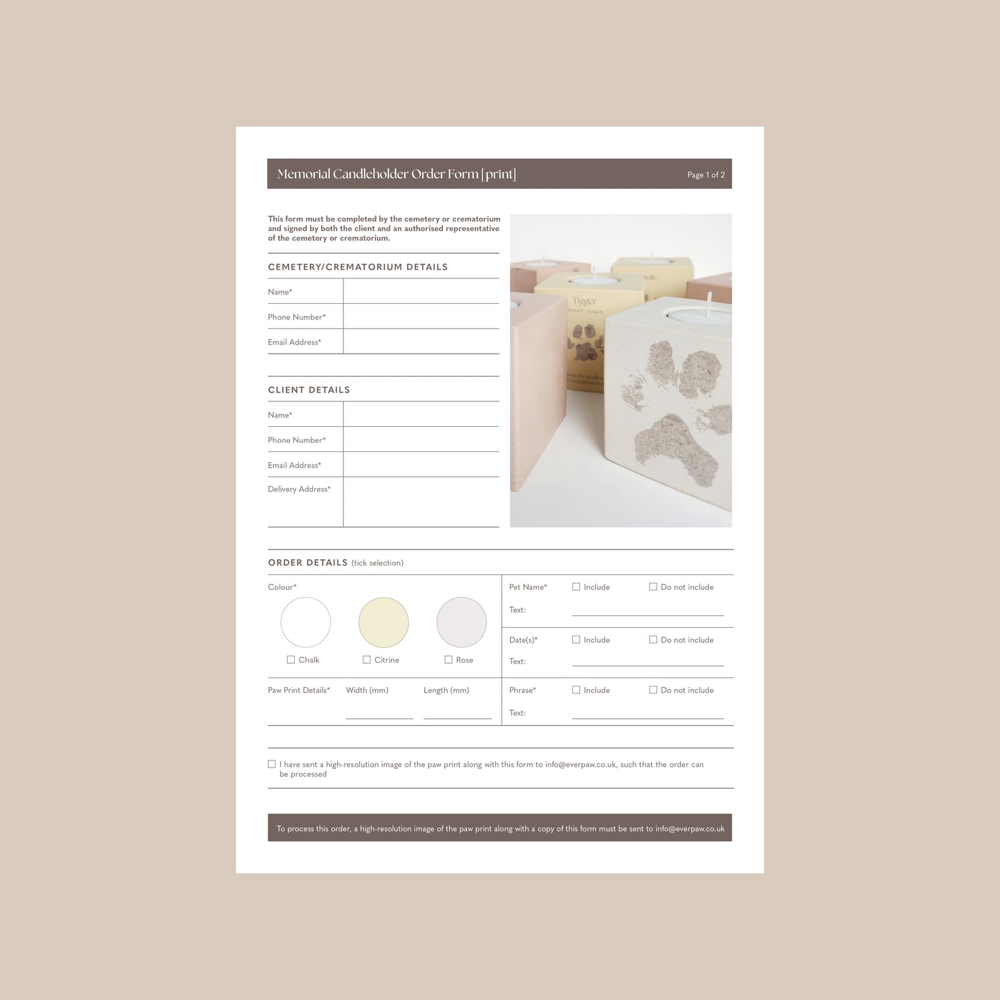 Trade Order Form