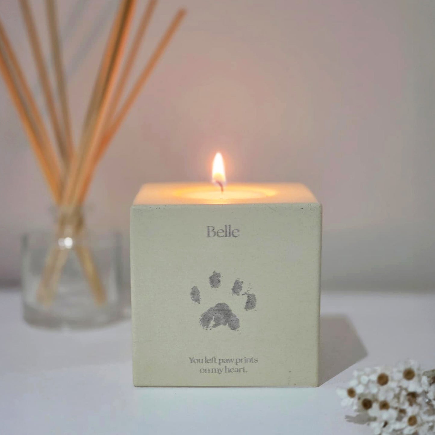 Personalised Citrine Candle Holder With Text