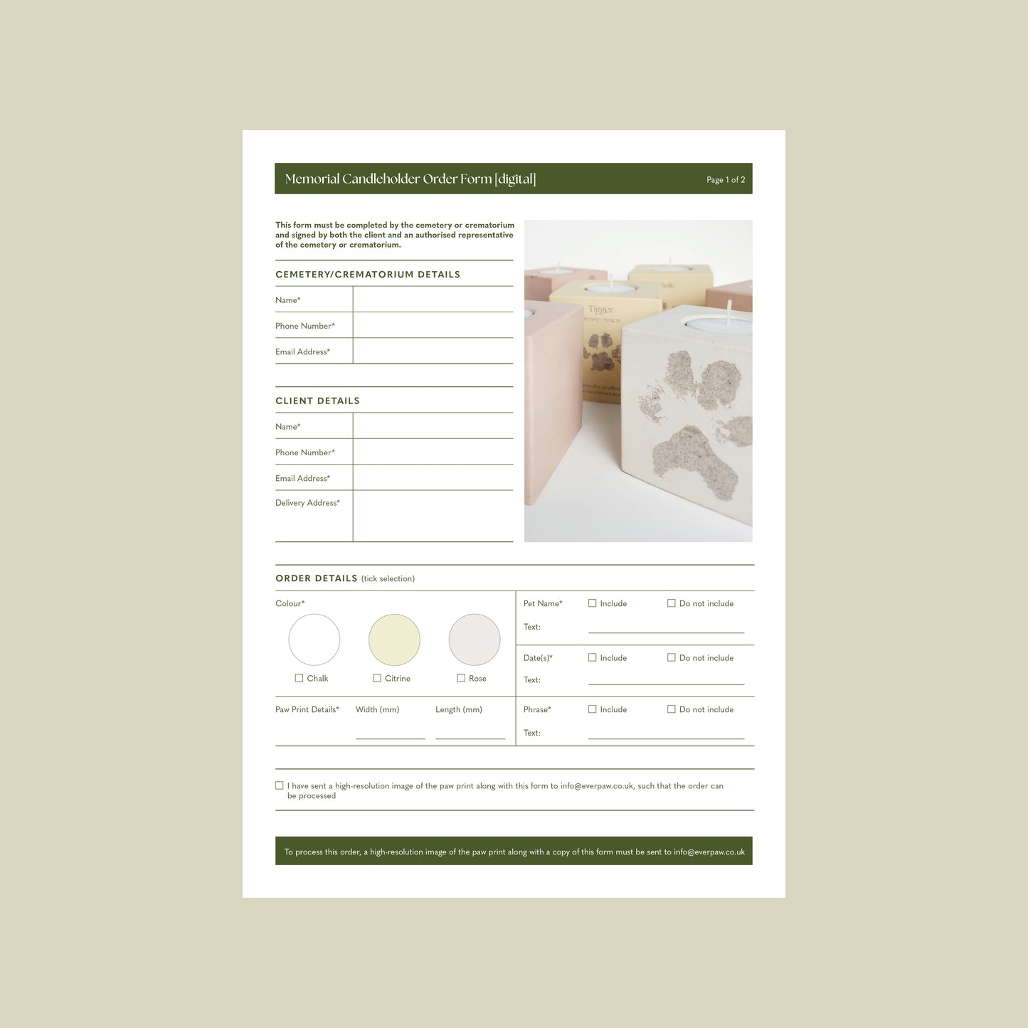 Trade Order Form